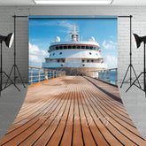 Lofaris Blue Sky Coast Plank Road Ship Natural Sweep Backdrop